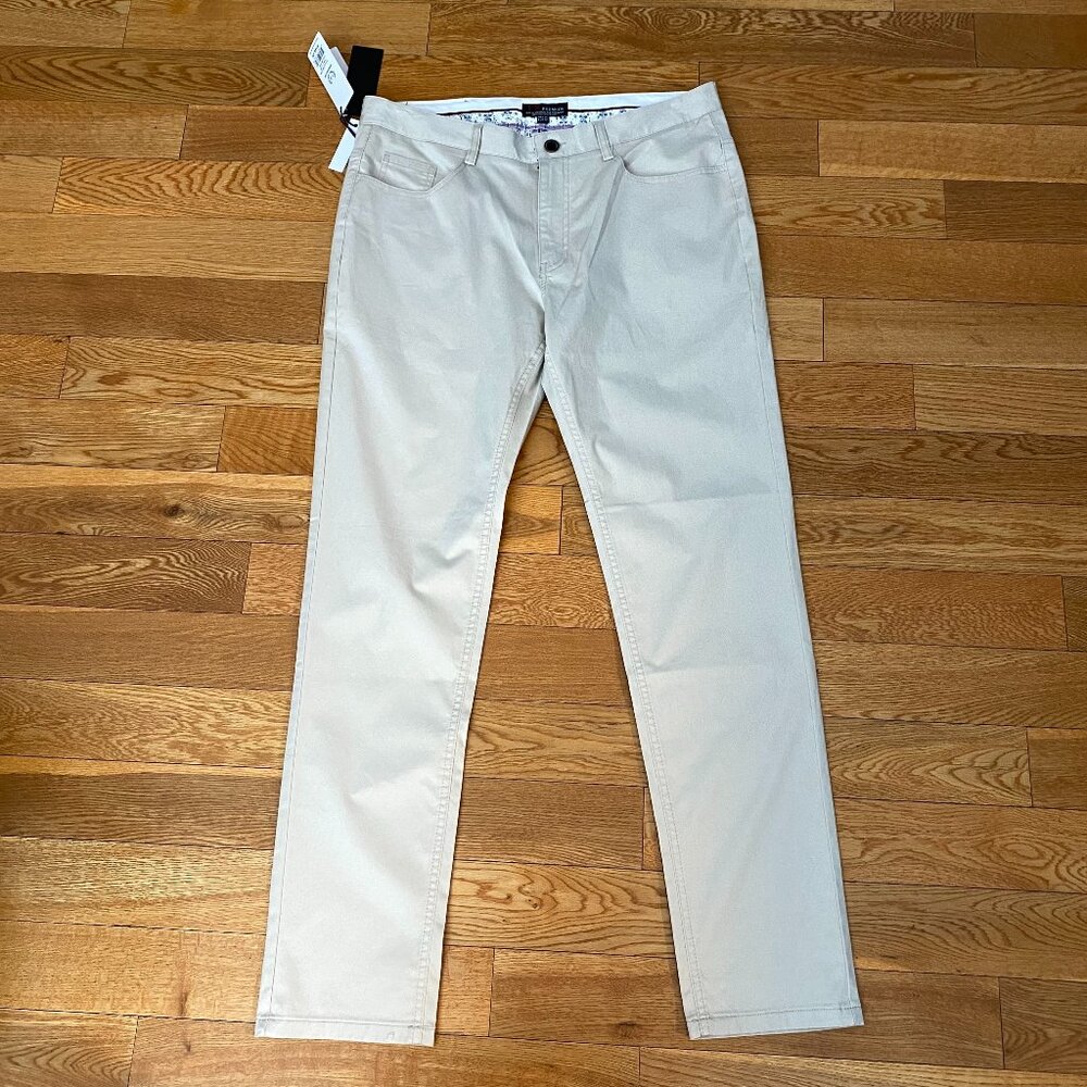 TR Premium Tailored Recreation Golf Pants Tan Chino 34 x 32 Stretch NWT